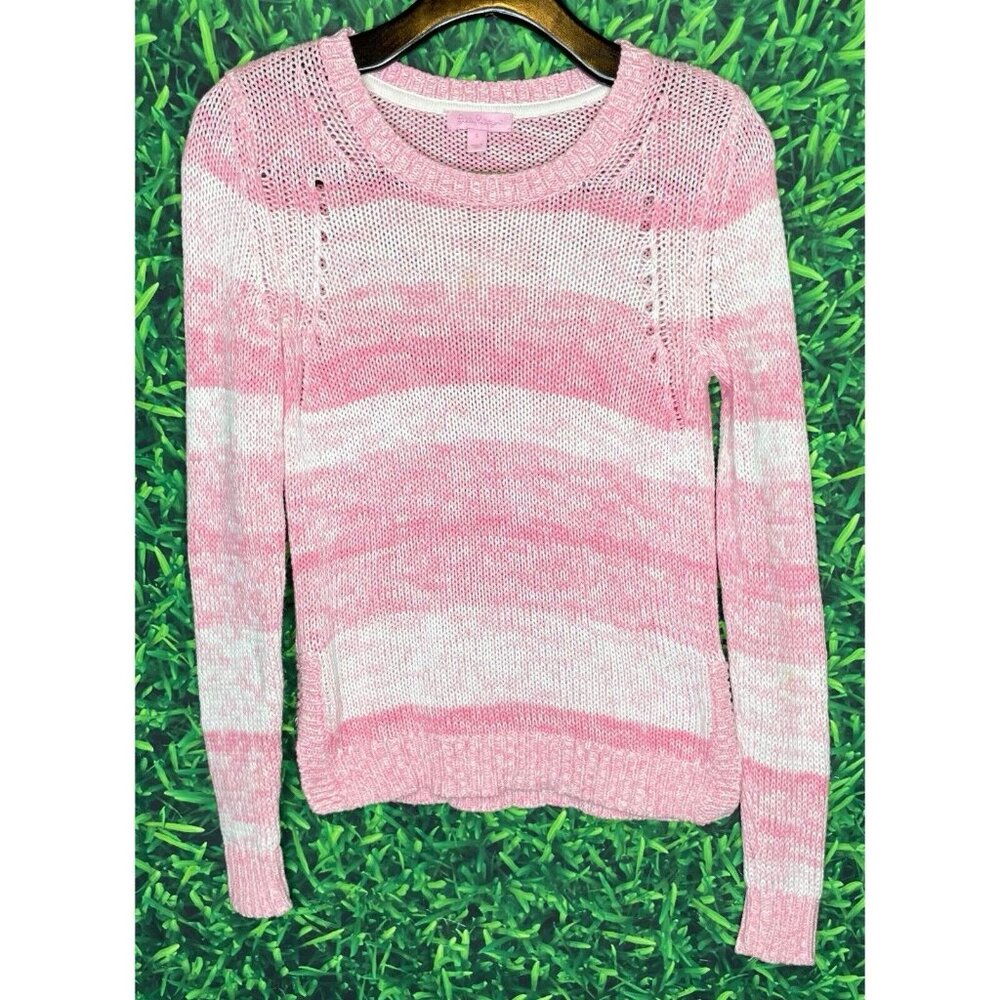 Lilly Pulitzer Tabitha L/S Sweater Hubba Bubba Ombré Pink Striped Women’s Small